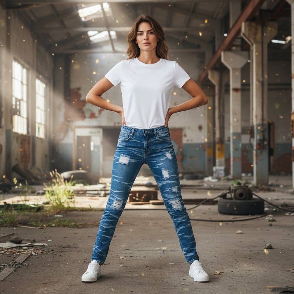 Fashion Jeans Distressed Skinny Jeans Blue Marble Acid Wash Size 14 28L Skater